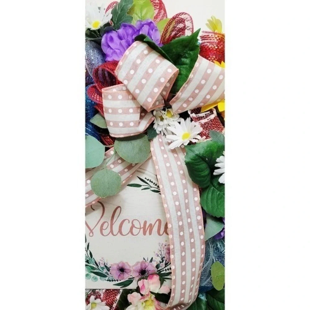 Welcome wreath for spring and summer..